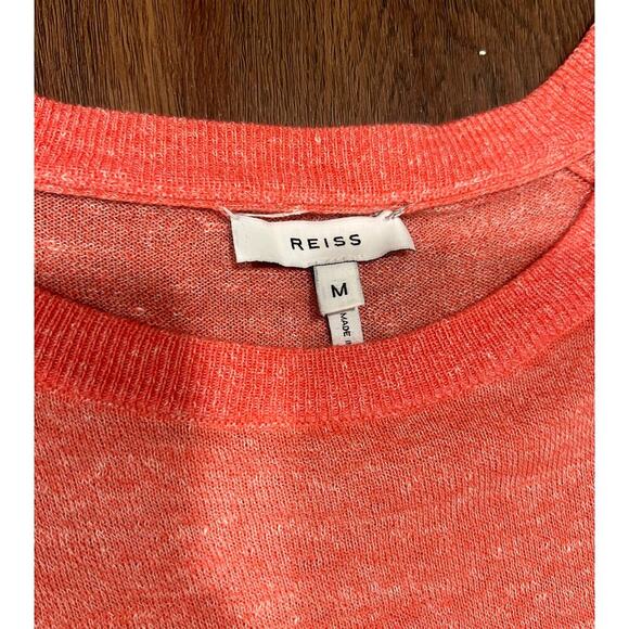 Mens REISS Carsen Wool Linen Blend Minimalist Crew Neck Jumper Medium - Picture 5 of 8